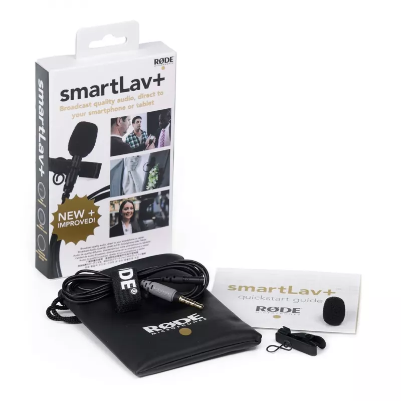 Lavalinis mikrofonas RØDE smartLav+ — laidinis įvairiakryptis 3,5 mm, 20–20 000 Hz, -35 dB jautrumas, 2 vnt., nešiojimo dėklas