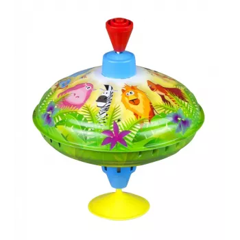 Sukutis Lena Humming top Laukiniai gyvūnai 16 cm — medinis suktukas, 16 cm skersmuo
