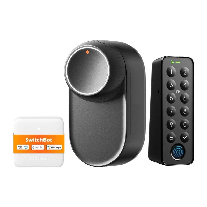 SwitchBot Ultra 3-in-1 išmanioji spyna su Hub Mini Matter valdymo skydeliu ir klaviatūra