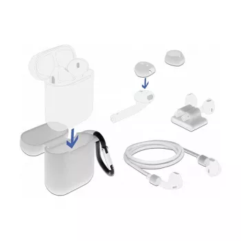 DeLOCK Apple AirPods priedų rinkinys, baltas