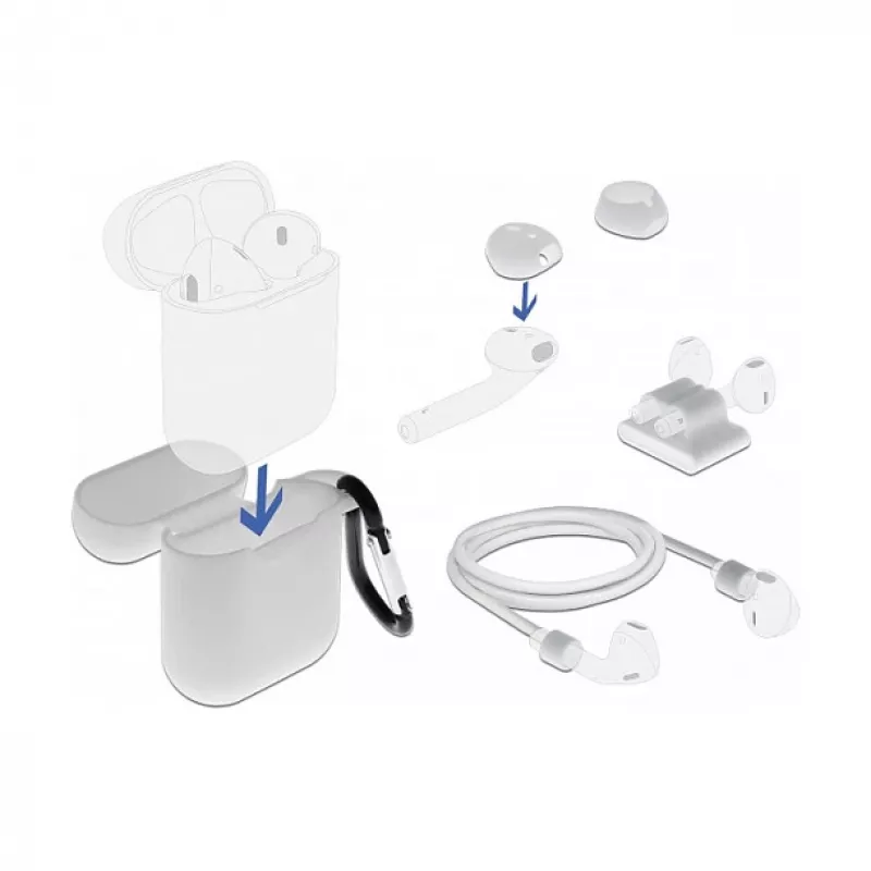 DeLOCK Apple AirPods priedų rinkinys, baltas