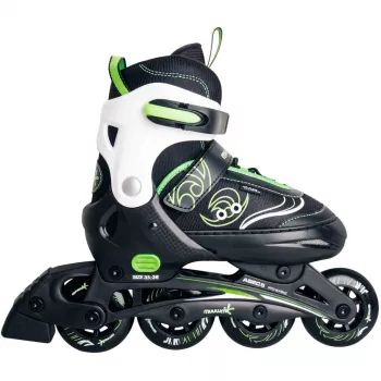 Inline skates Muuwmi 682 reguliuojamo dydžio 33–36 Žalia/Juoda su apsaugų rinkiniu