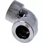 Alphacool HT 16mm HardTube prisukama jungtis 90° L formos jungtis - raižyta - Chromuota (17297)