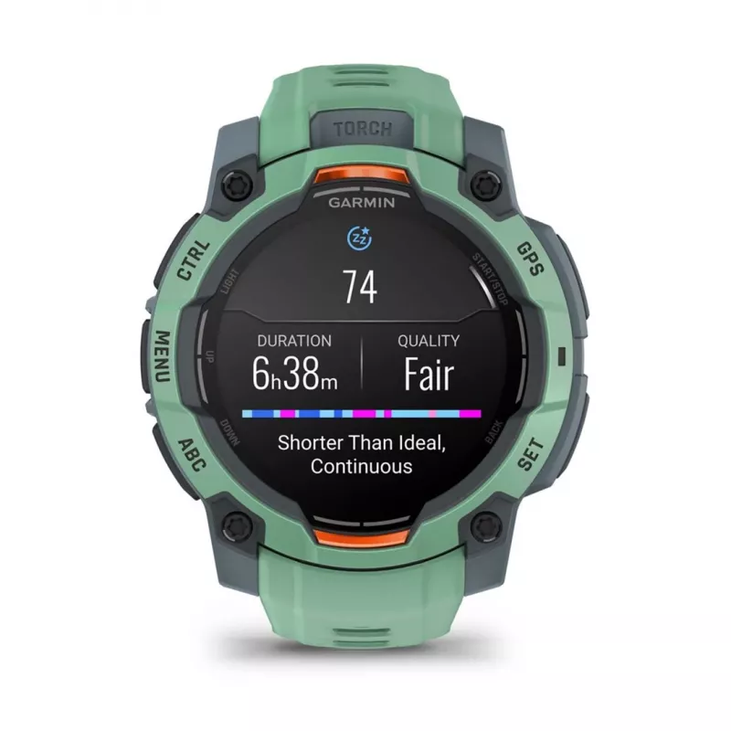 Garmin Instinct 3 AMOLED 3,05 cm (1,2) 45 mm Skaitmeninis 390 x 390 pikselių Jutiklinis ekranas Žalias GPS (palydovinis)