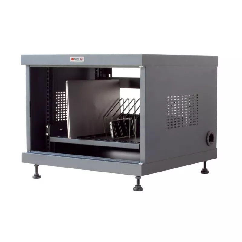 Stovo lentyna TECHLY 367652 kabelių tvarkyklė su 3M lipniu montavimu, plieninė, 550×550×410 mm, juoda