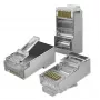 RJ45 modulinė jungtis QOLTEC 54556 CAT6 FTP, sidabrinė, 18×22×11 mm, pakuotėje 100 vnt.