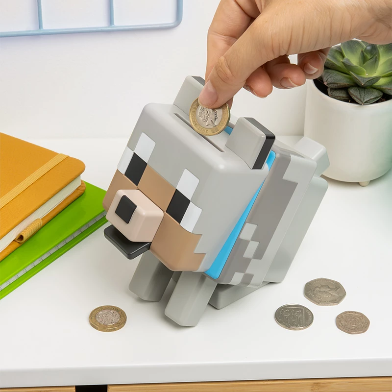 Taupyklė Paladone Minecraft Vilko formos pinigų dėžutė – licencijuota žaidimo prekė