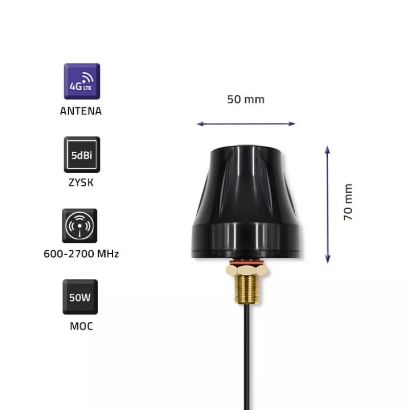 Visa kryptimi veikianti 4G LTE antena QOLTEC 57037, dvigubai poliarizuota, 5 dBi stiprinimas