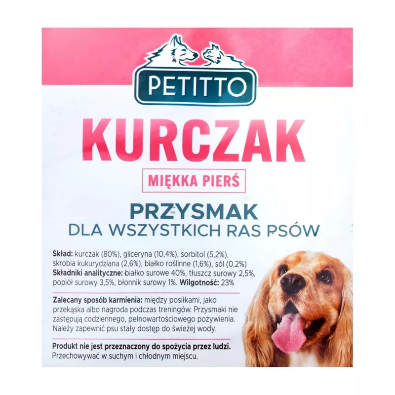 PETITTO Minkštos vištienos krūtinėlės – šunų skanėstas – 500 g