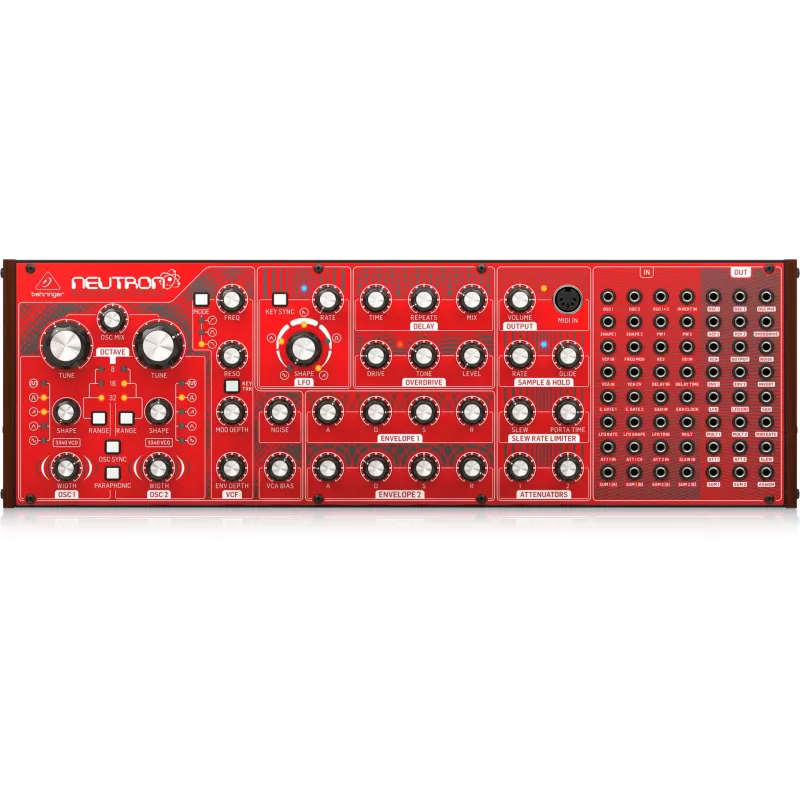 Analoginis sintezatorius Behringer NEUTRON su overdrive ir rotacine garso reguliavimo rankenėle