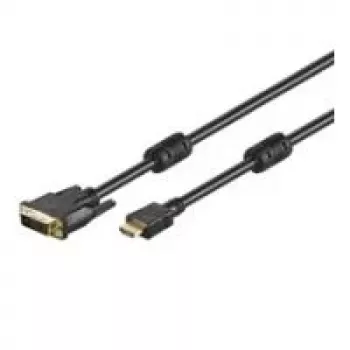 Wentronic Goobay HDMI™ / DVI-D laidas, juodas, 5 m - 19 kontaktų HDMI™ kištukas > DVI-D (18+1) kištukas (51582)
