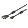 Wentronic Goobay HDMI™ / DVI-D laidas, juodas, 5 m - 19 kontaktų HDMI™ kištukas > DVI-D (18+1) kištukas (51582)