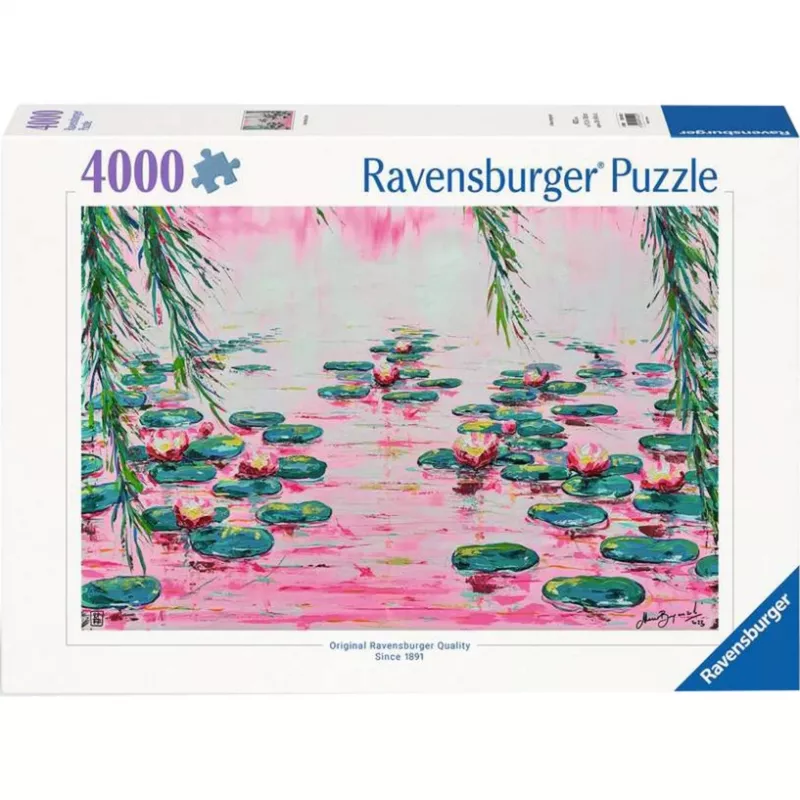 4000 dalių dėlionė Ravensburger „Pink Water Lilies“ pagal Mauro Bergonzoli