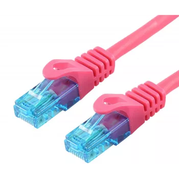Tinklo kabelis LOGON TCU55U020M Cat5e U/UTP, RJ-45–RJ-45, 2 m, rausvai raudona, paauksuoti kontaktai