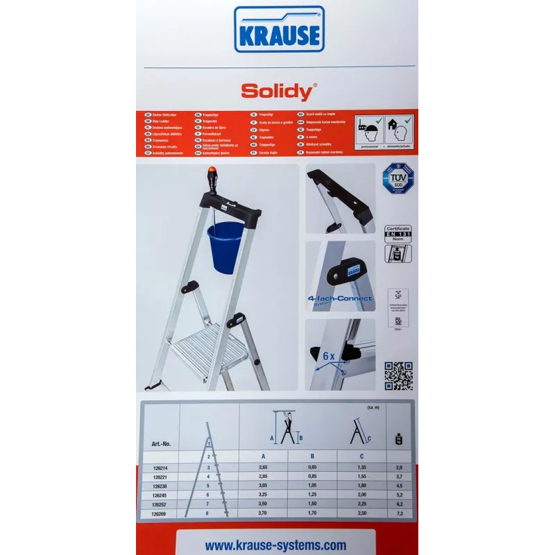 Laisvai pastatomos kopėčios SOLIDY 4 pakopos KRAUSE