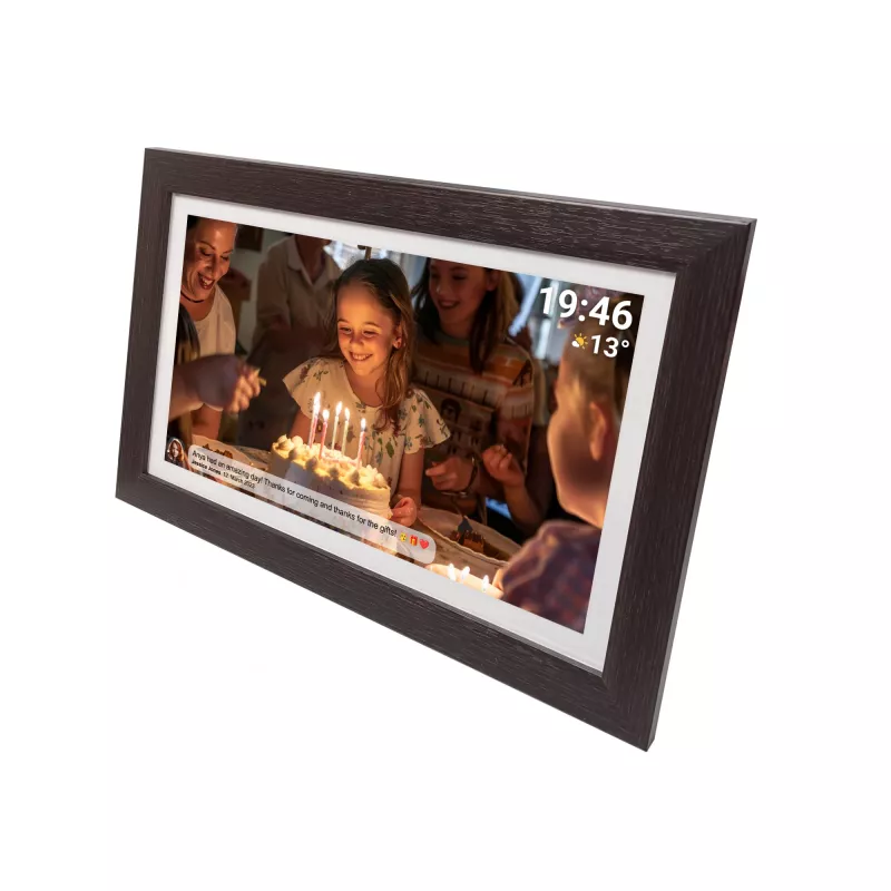 Denver PFF-1543DW skaitmeninis nuotraukų rėmelis rudas 39,6 cm (15,6 inch) jutiklinis ekranas Wi-Fi