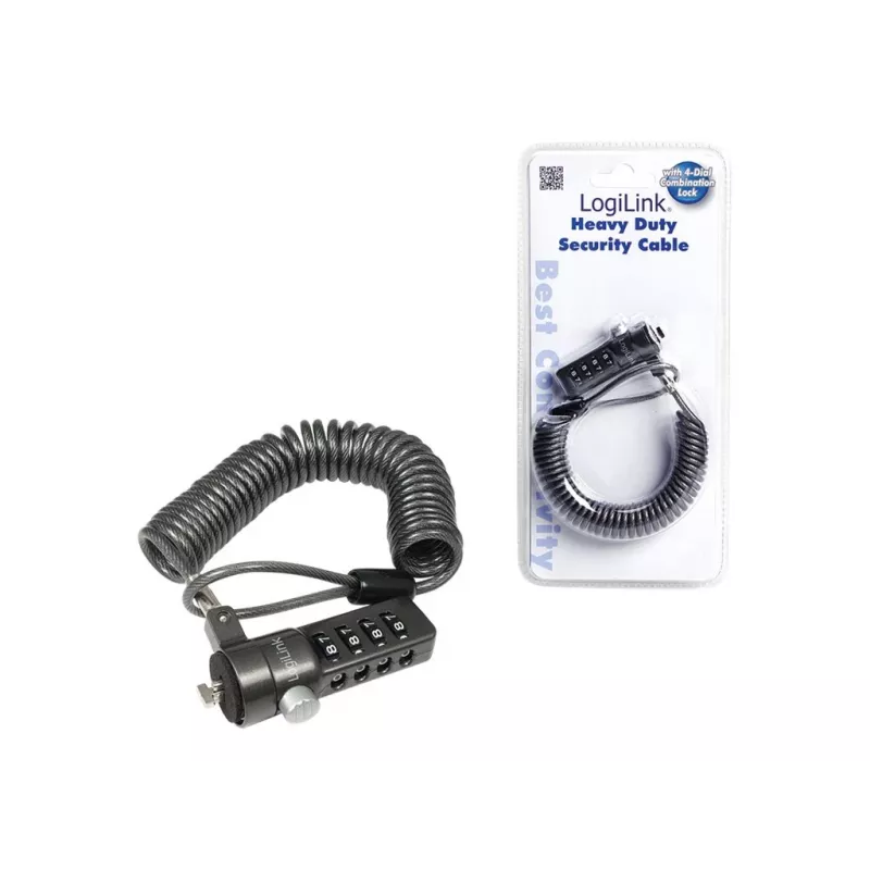 LogiLink NBS004 kabelis Lock Juoda 1.8 M