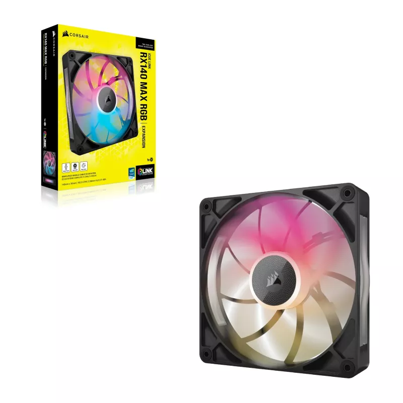 Ventiliatorius Corsair iCUE LINK RX140 MAX RGB 14 cm Juodas 300-1600 RPM