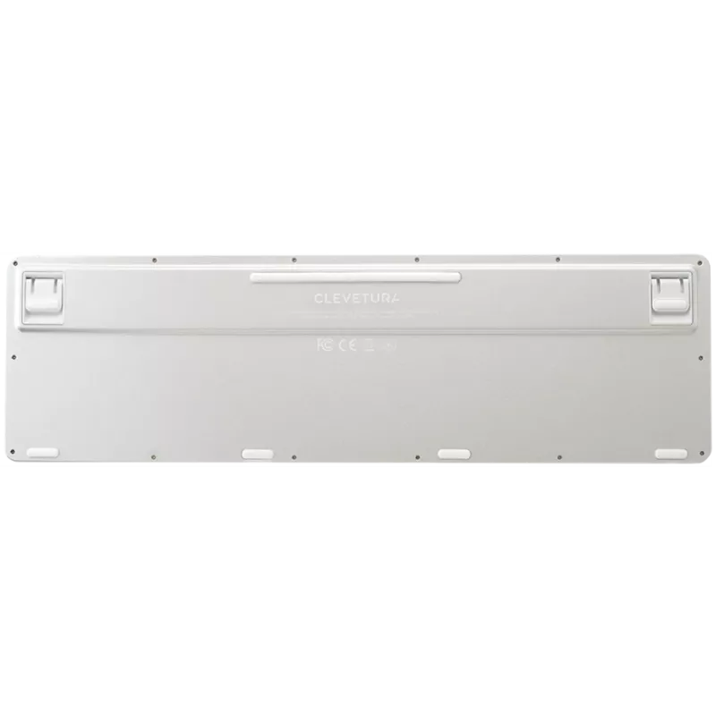 Belaidė klaviatūra CLEVETURA CLVX 1 Touch-On-Keys AI — ANSI US Mac išdėstymas, žirkliniai jungikliai, aliuminio korpusas, interaktyvus RGB