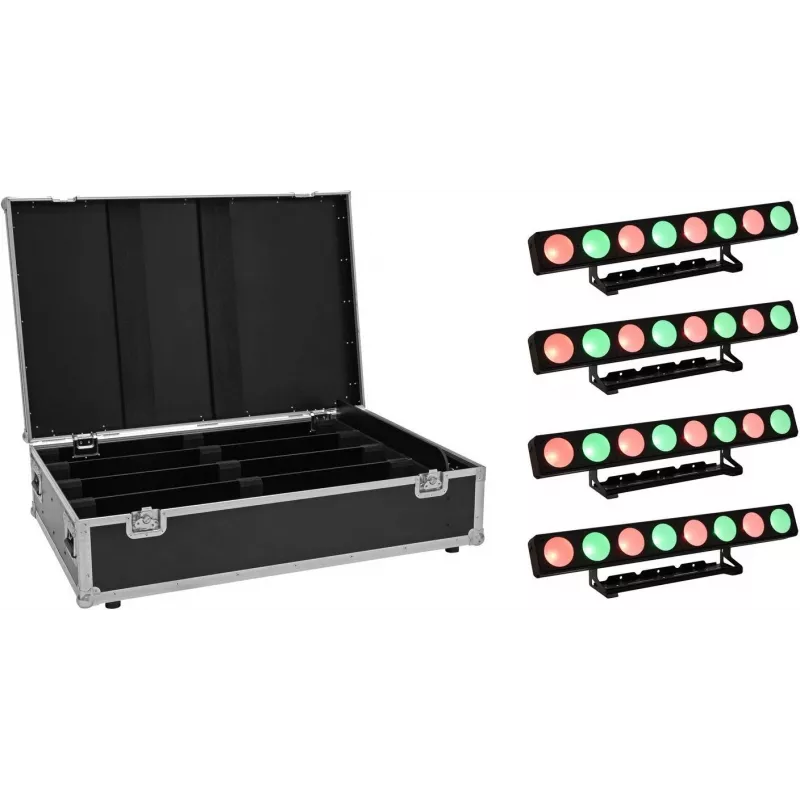 LED skydinis šviestuvas EUROLITE PMB-8 COB QCL 30W — 4 vnt. rinkinys