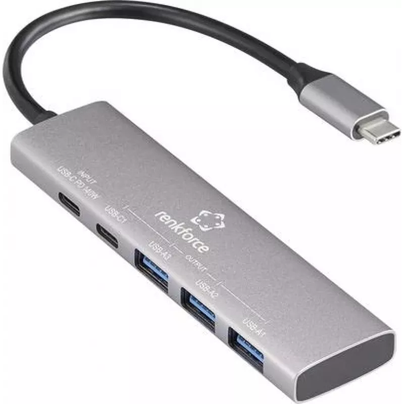 Renkforce RF-USBH-300 5 Port USB 3.2 Gen 1-Hub 3.0 Pilka (RF-6676604)