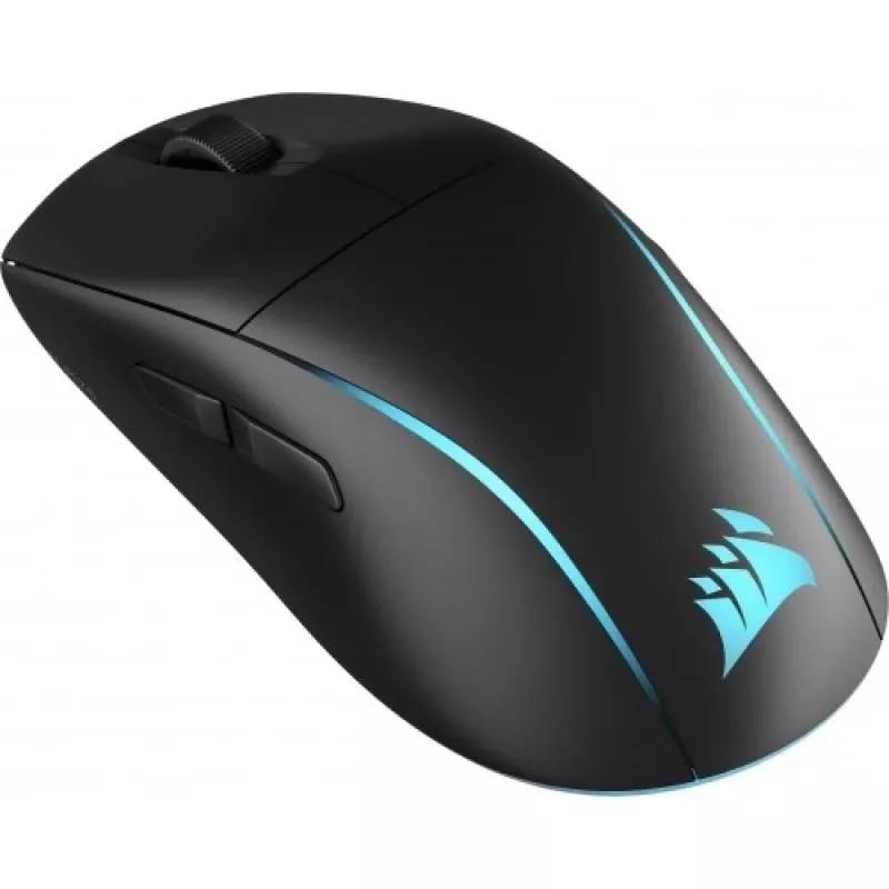 Žaidimų pelė CORSAIR M75 — juoda, vienspalvis paviršius, svoris 0,089 kg