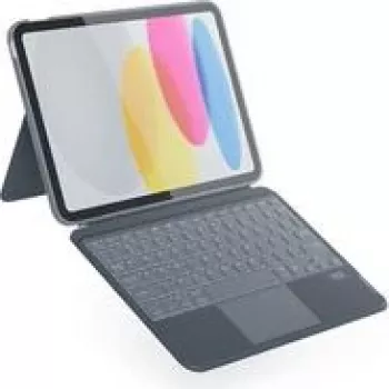 Klaviatūros dėklas Epico iPad 10.9 (10-os kartos) — apšviečiamas, pilkas