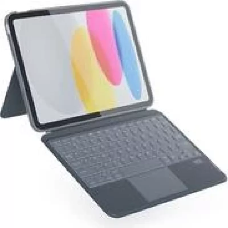 Klaviatūros dėklas Epico iPad 10.9 (10-os kartos) — apšviečiamas, pilkas