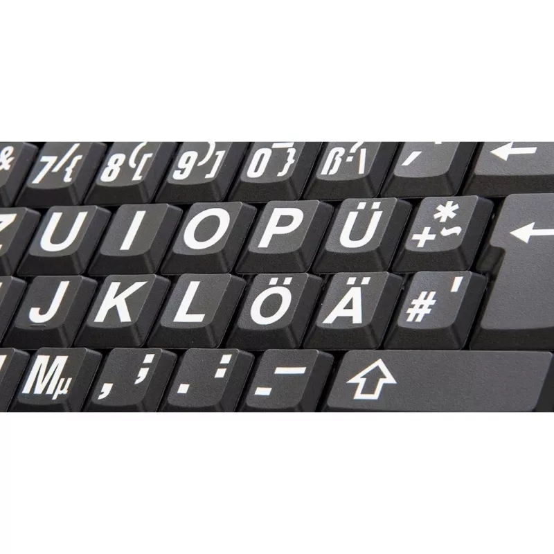 Klaviatūra Logickeyboard XLPrint Office USB QWERTZ vokiška aliumininė juoda