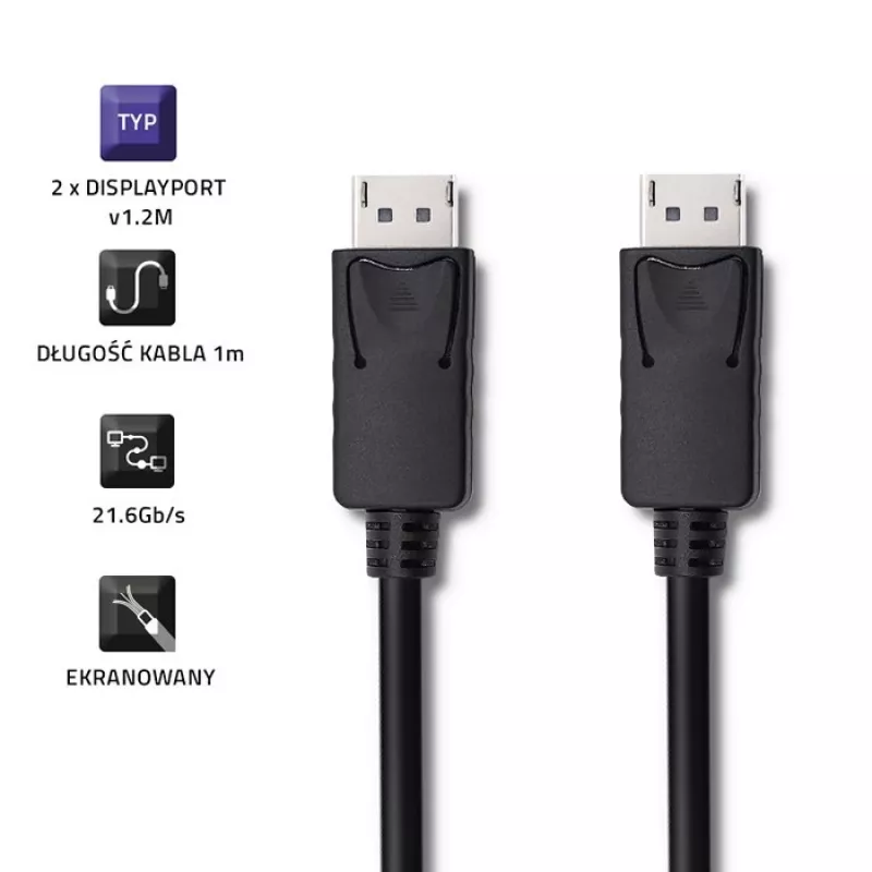 DisplayPort laidas Qoltec 50373 2 m Juodas