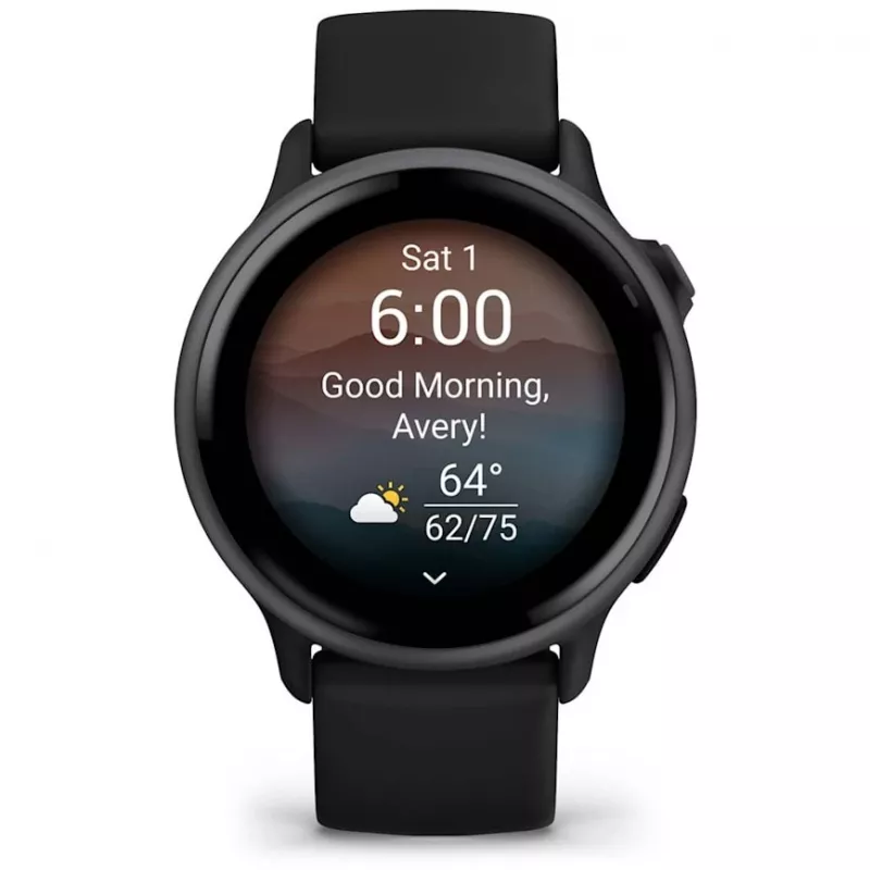 Garmin vívoactive 6 3,05 cm (1,2) AMOLED 42 mm Skaitmeninis 390 x 390 pikselių Liečiamas ekranas Juodas Wi-Fi GPS (palydovas)