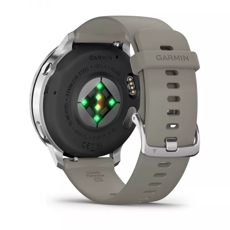 Išmanusis laikrodis Garmin Venu 4 1,4 colio AMOLED GPS Wi-Fi 45 mm sidabrinis