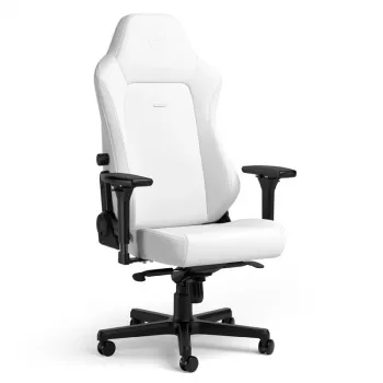 Kompiuterinė žaidimų kėdė noblechairs NBL-HRO-PU-WED — paminkštinta sėdynė, balta, aukštis 130–139 cm, maks. apkrova 150 kg