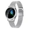 Išmanusis laikrodis ORO-MED ORO-SMART CRYSTAL Sidabrinė — apvalus metalinis korpusas, LCD 240×198, 1,04 colio ekranas, Bluetooth 4.0, atsparus vandeniui, 120 mAh baterija