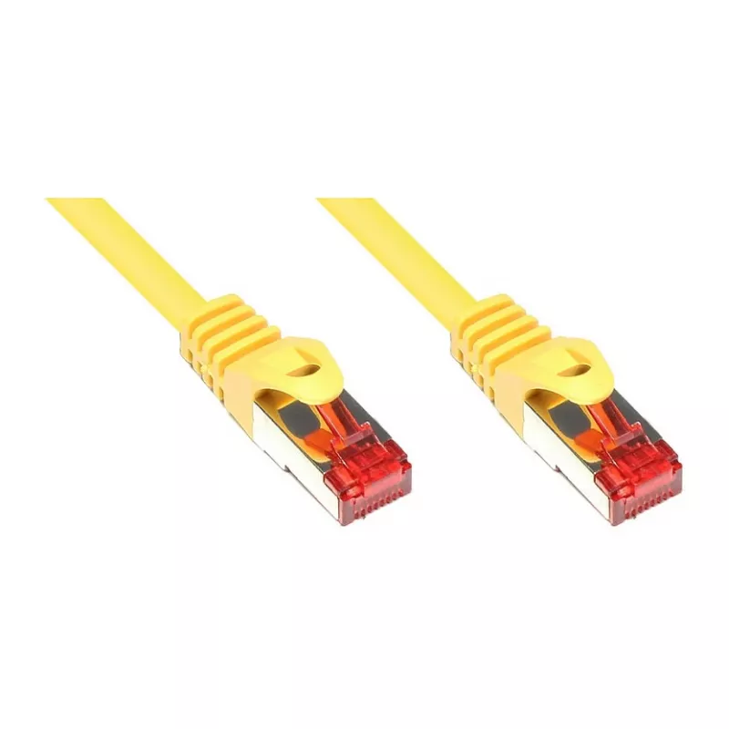 Tinklo kabelis Alcasa 0.25m Cat. 6 S/FTP geltonas