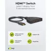 HDMI-Umschaltbox 3 į 1 (4K @ 60 Hz), HDMI jungiklis (juodas, 55 cm laidas)