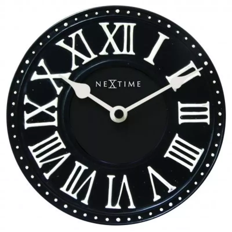NeXtime klok 5187zw London Table, Ø16 cm, sieninis, juoda / balta