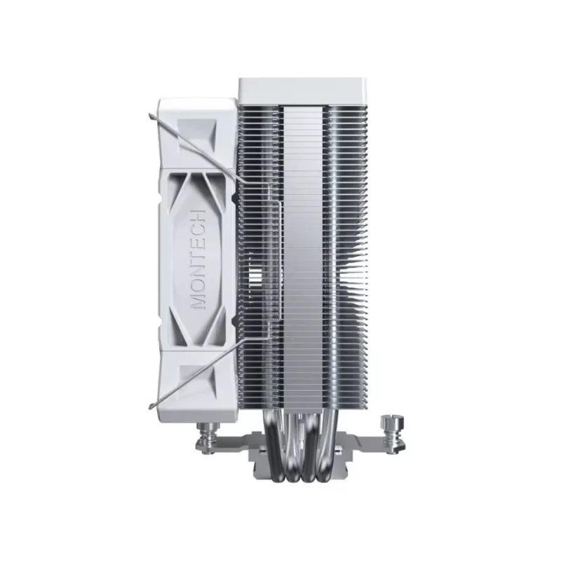 CPU aušintuvas Montech NX400, 120 mm ventiliatoriai, baltas, matmenys 156×74×120 mm, TDP 270 W
