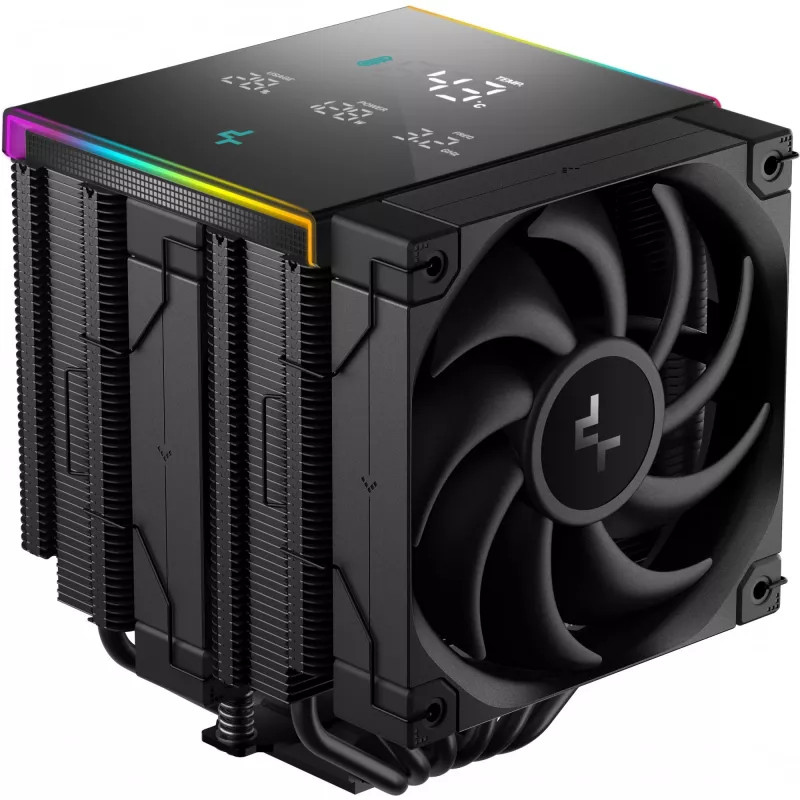 Oro aušintuvas DeepCool AK620 Digital PRO — 120 mm ventiliatorius, 1750 RPM, 25 dB, 12 V, tinkamas LGA1700/AM5, juodas