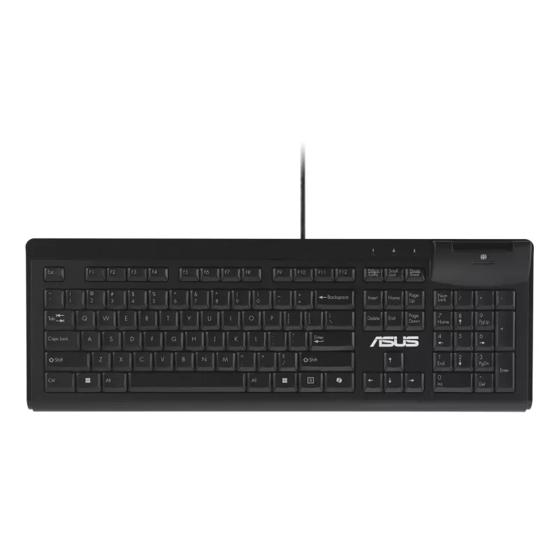 Laidinė pilno dydžio klaviatūra ASUS KU100 juoda, estiškas išdėstymas, USB Type-A, 2 m laidas
