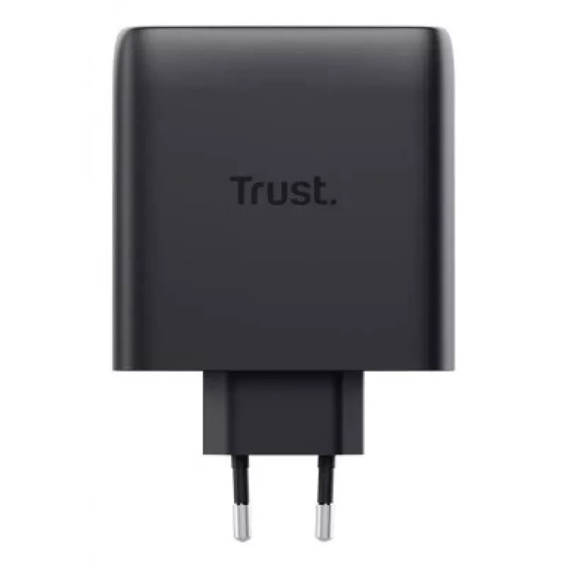 TRUST Maxo 100W 2-Port USB-C GaN Charger — 100 W, 2× USB-C, 20 V max, 2 m kabelis, Juoda
