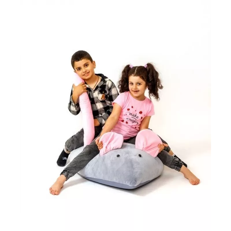 Sako bag pouffe Mouse grey-pink L 110 x 80 cm