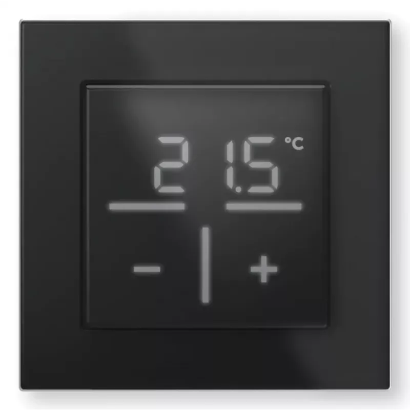 Stiklinis sieninis termostatas Homematic IP 161570A0 — skaitmeninis, juodas, 230 V, IP20