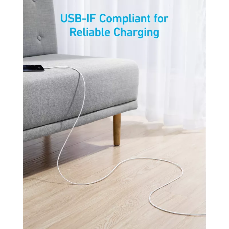 USB laidas Anker 322 1,8 m USB A USB C Baltas