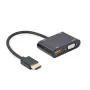HDMI į VGA adapteris GEMBIRD A-HDMIM-HDMIFVGAF-01, HDMI kištukas į VGA išvestį, 0,15 m, juodas