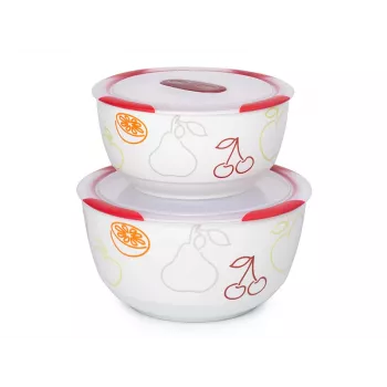 Dubens rinkinys OURSSON BS4781RC/DC apvalus keramikinis 3L baltas 2 vnt.