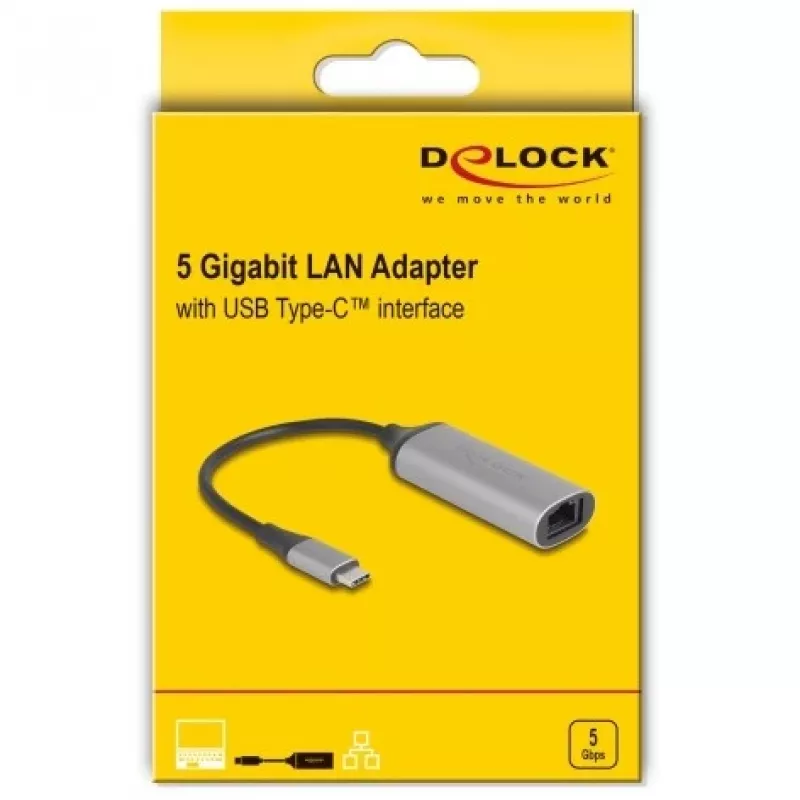 DeLOCK 81570 kabelio jungčių adapteris USB Type-C į RJ-45 0,15 m antracitinis