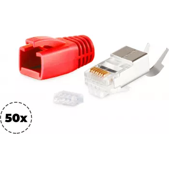 Laido jungtis RJ-45 raudona ShiverPeaks 72067-50R