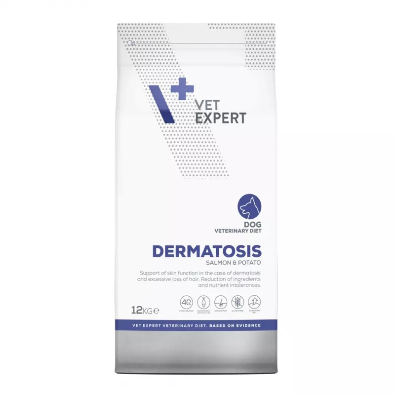 VET EXPERT Veterinary Diet Dermatosis Dog Salmon & Potato - sausas šunų pašaras - 12 kg