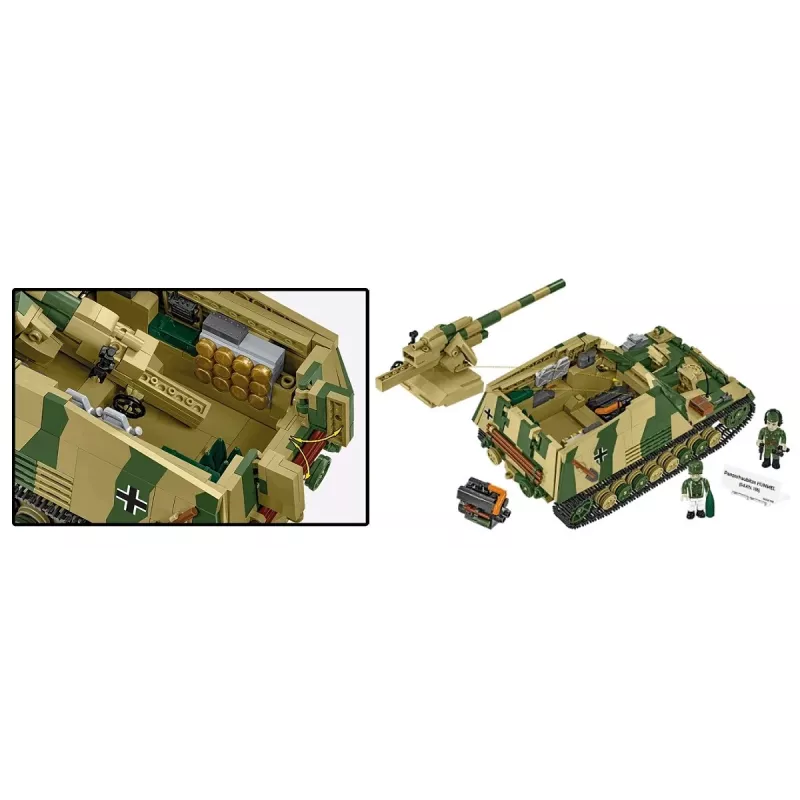 Konstruktorius Cobi Panzerhaubitze Hummel 1118 dalių modelio rinkinys